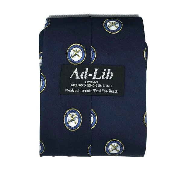 Ad-Lib By Par Richard Simon Men's Neck Tie Silk 58" L 4" W - Picture 2 of 2